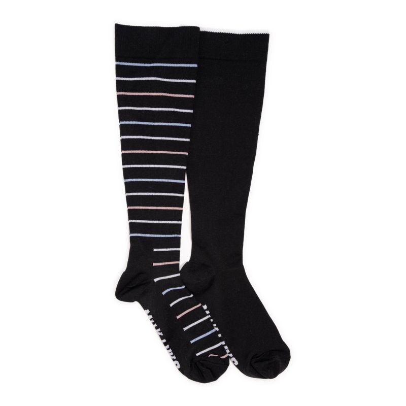 Women's 2 Pair Pack Nylon Compression Knee High Socks, One Size