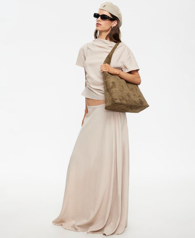 Women's Linen Halcyon Zippered Maxi Skirt