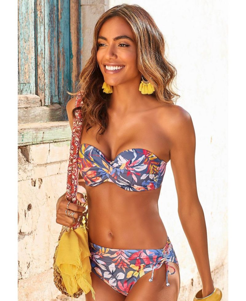 Women's Tropical Print Underwire Bikini Top