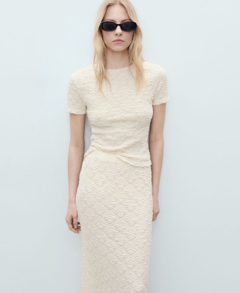 Women's Textured Fitted Skirt