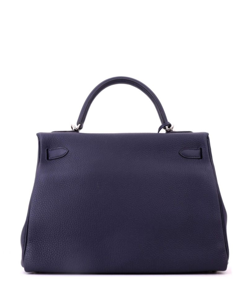 Kelly 32 Handbag Blue Togo with Palladium Hardware