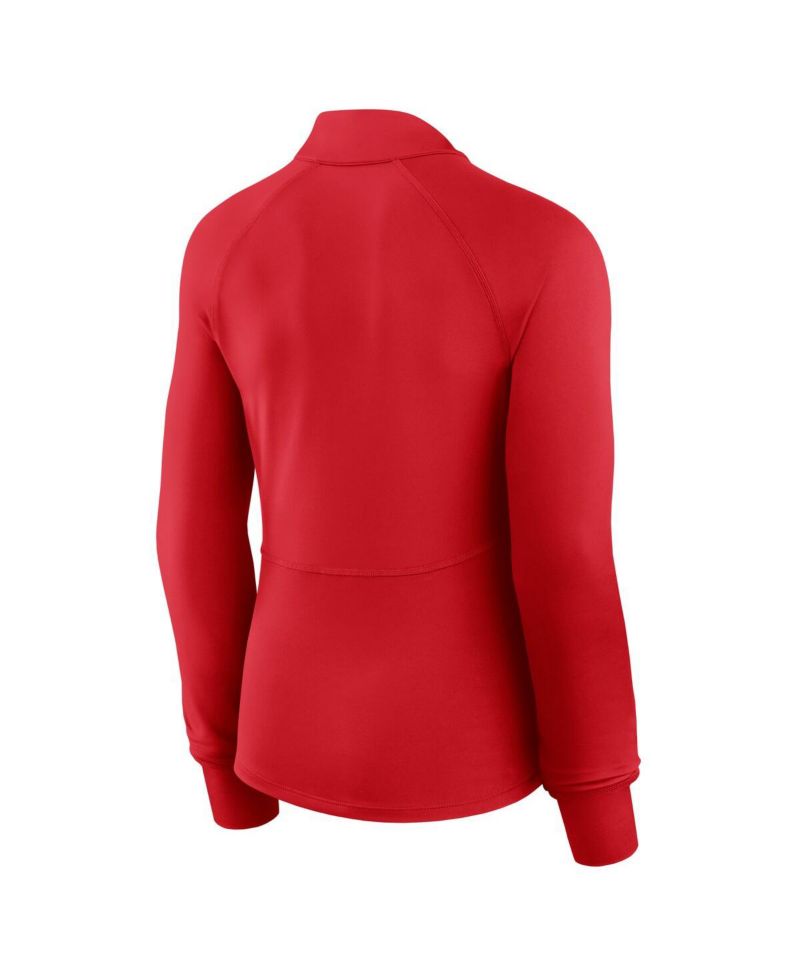 Women's Red Philadelphia Phillies Elements Raglan Tri-Blend Quarter-Zip Top