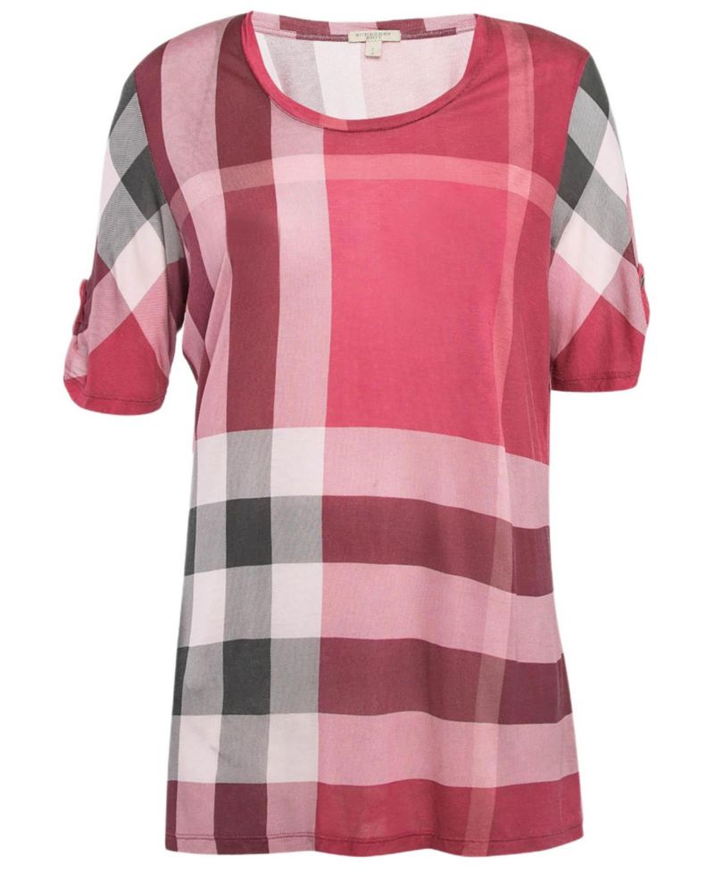 Women's Brit Pink Plaid Modal Jersey Top
