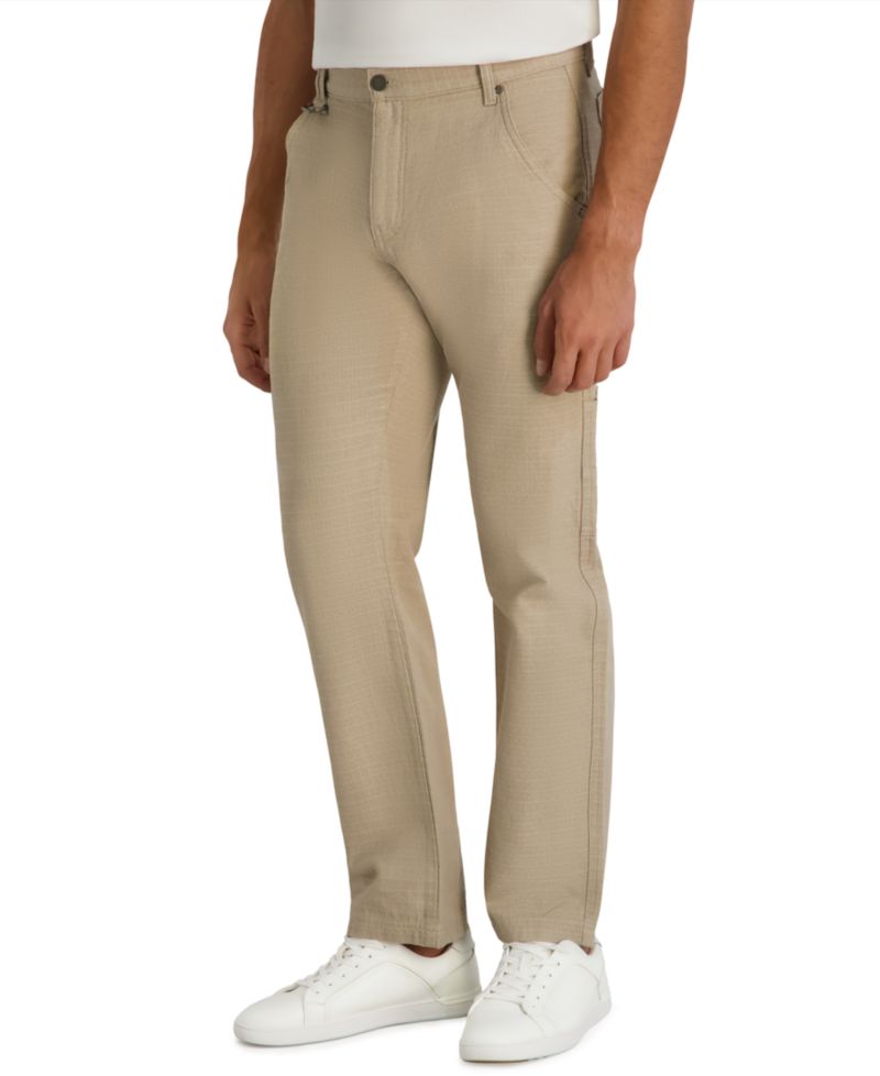 Men's Regular-Fit Textured Carpenter Pants