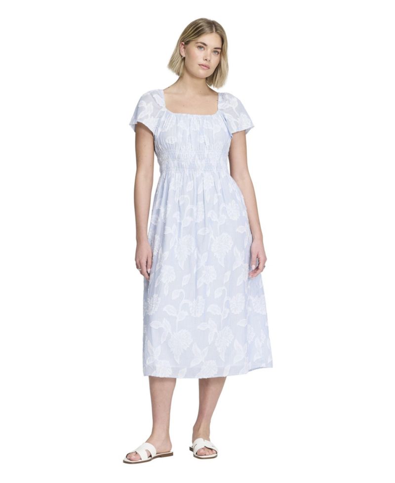 Women's Maia Short-Sleeve Square-Neck Dress with Pockets