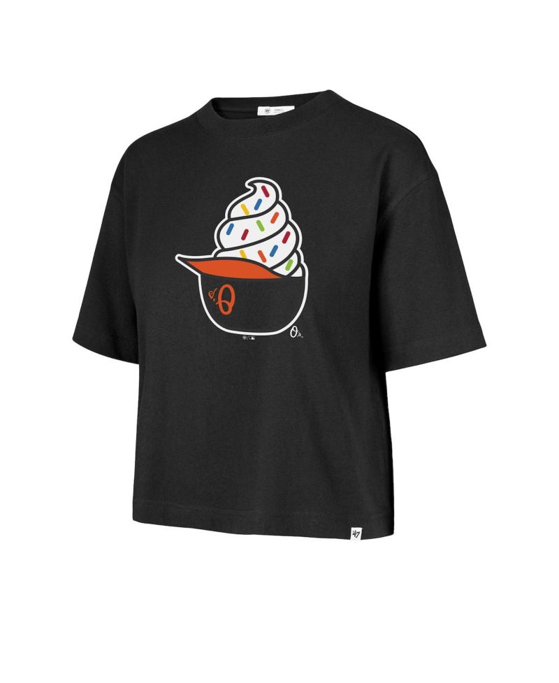 Women's Black Baltimore Orioles Ice Cream Helmet T-Shirt