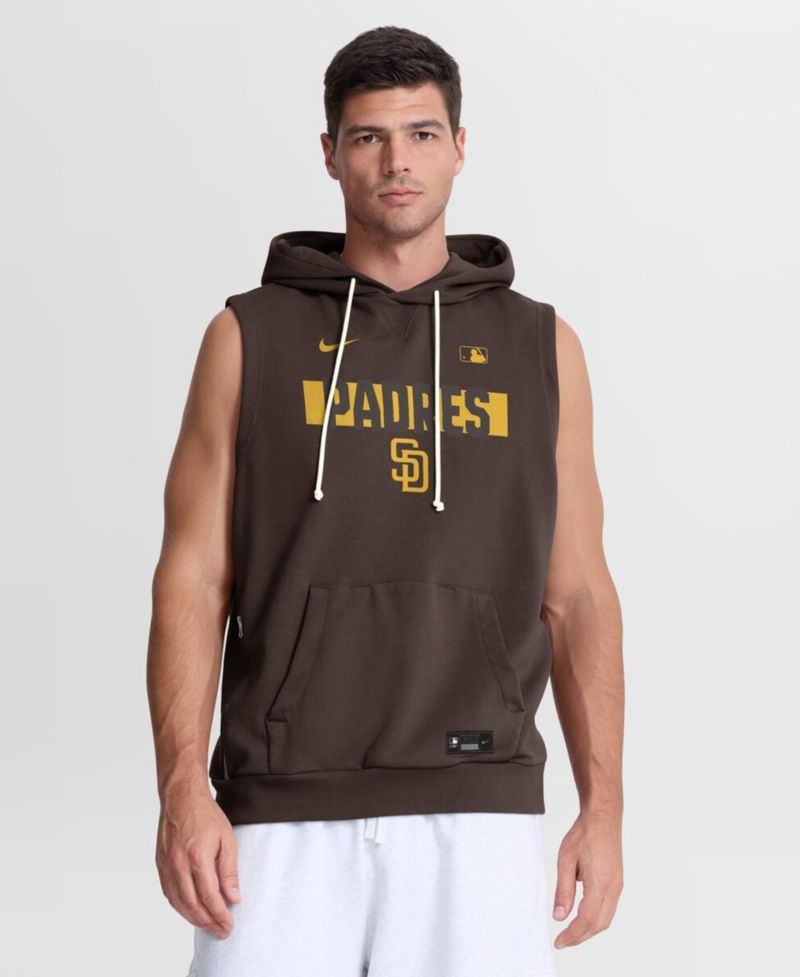 Men's Brown San Diego Padres Authentic Collection Standard Issue Dri-FIT Sleeveless Hoodie