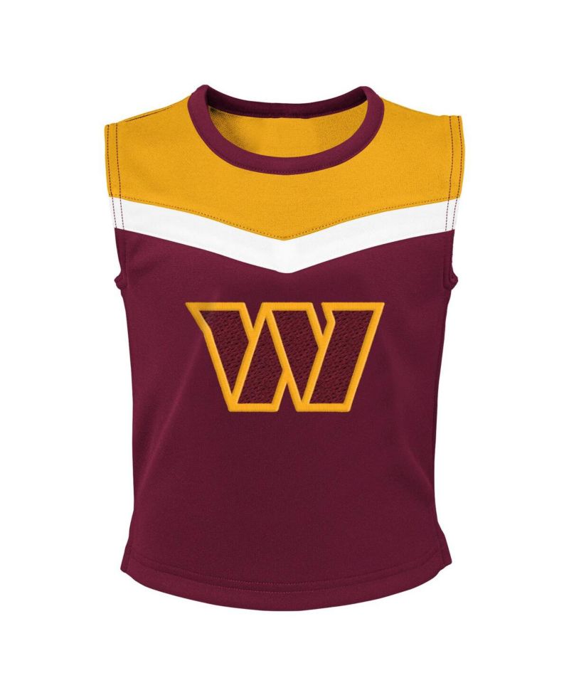 Big Girls 2-Piece Burgundy Washington Commanders Spirit Cheerleader Set
