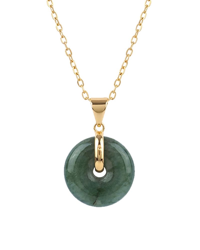 Button Jade Pendant Necklace