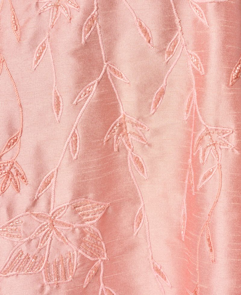 Women's Floral Embroidered A-Line Midi Dress