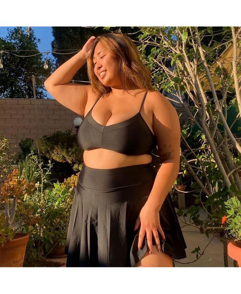 Plus Size High Waisted Chlorine Resistant Flowy Swim Skort With Attached Shorts