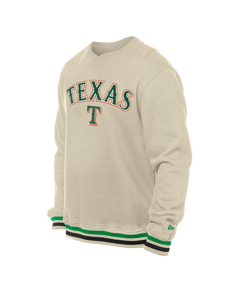 Men's Cream Texas Rangers St. Patrick's Day Twill Pullover Sweatshirt