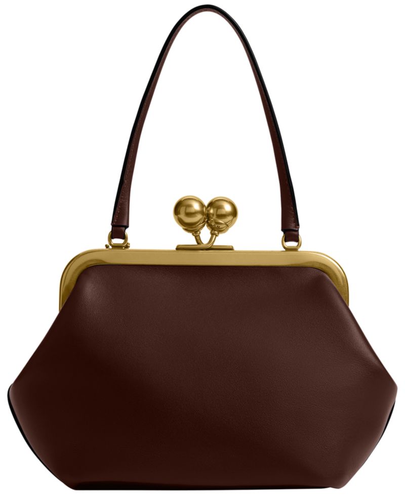 Kisslock Small Leather Frame Bag 16