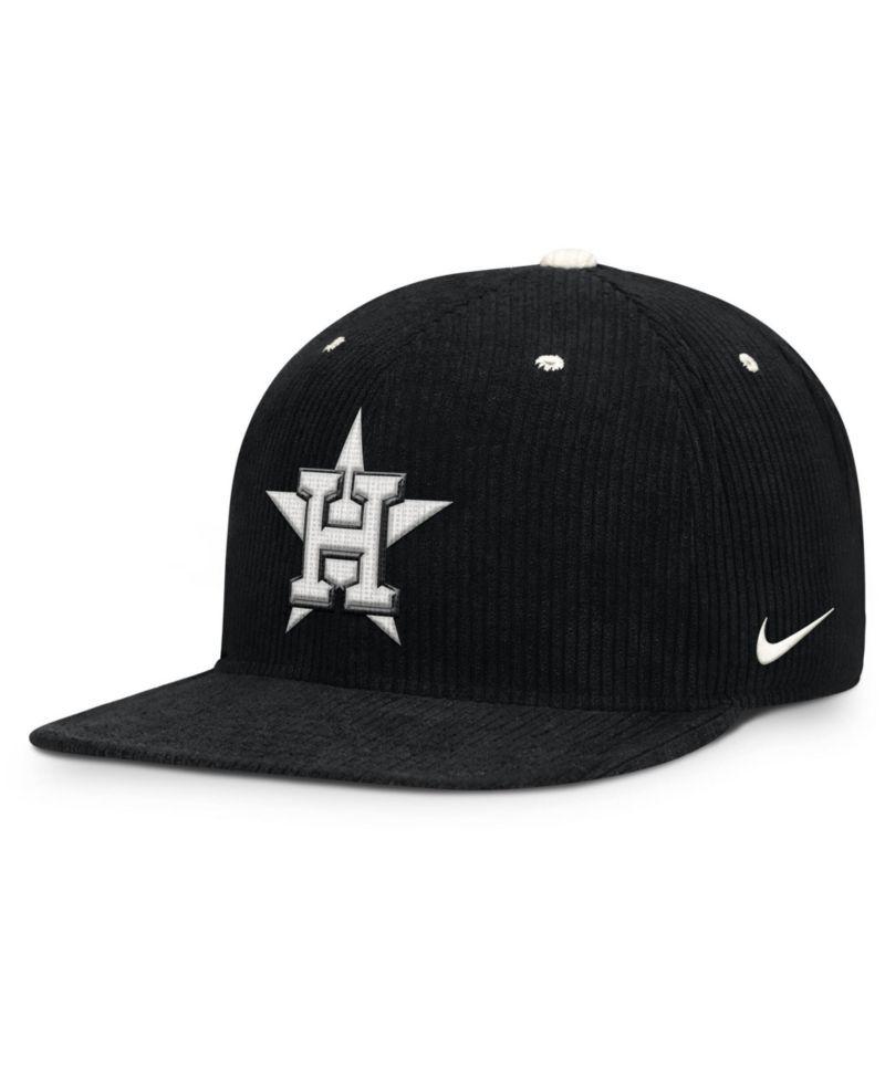 Men's Black Houston Astros Pro Corduroy Structured snapback Hat