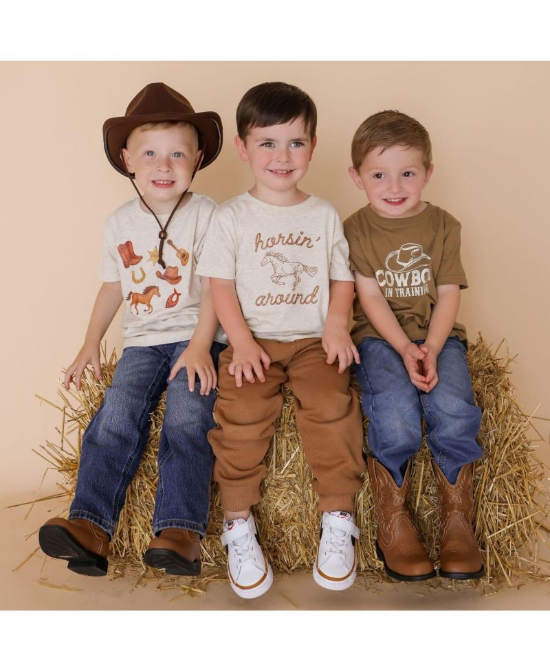 Little Boys Cowboy In Training Western Short Sleeve T-Shirt