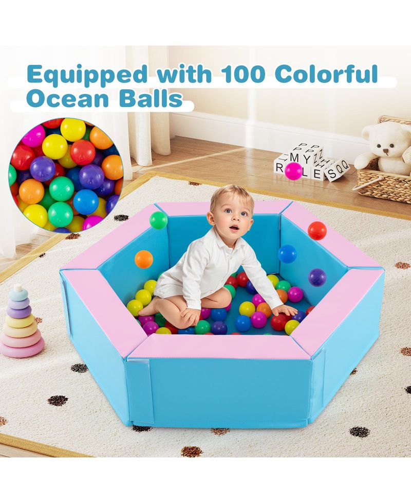 3-Piece Baby Foam Climbing Blocks Set with 100 Ocean Balls