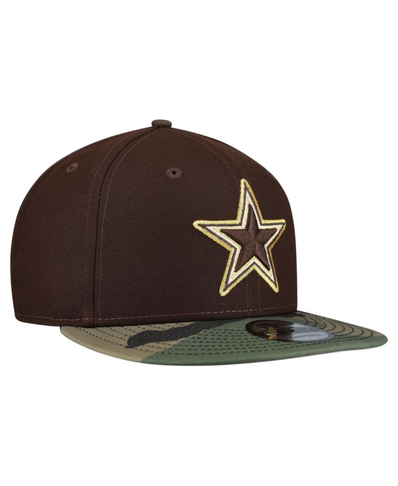 Men's Dark Brown Dallas Cowboys Burnt Wood Camo 9FIFTY Snapback Hat