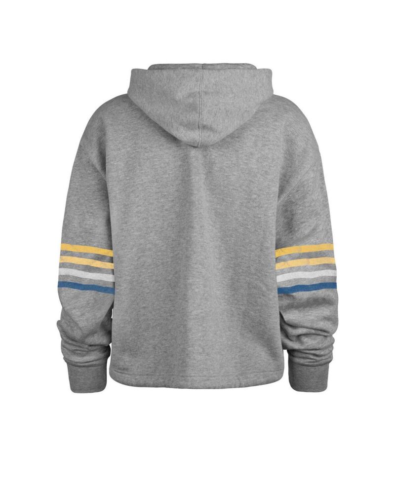 Women's Heather Gray Distressed Los Angeles Chargers Upland Bennett Pullover Hoodie