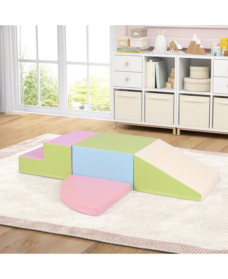 4 Piece Climb and Crawl Foam Block Play Set for Infant Baby Tummy Time