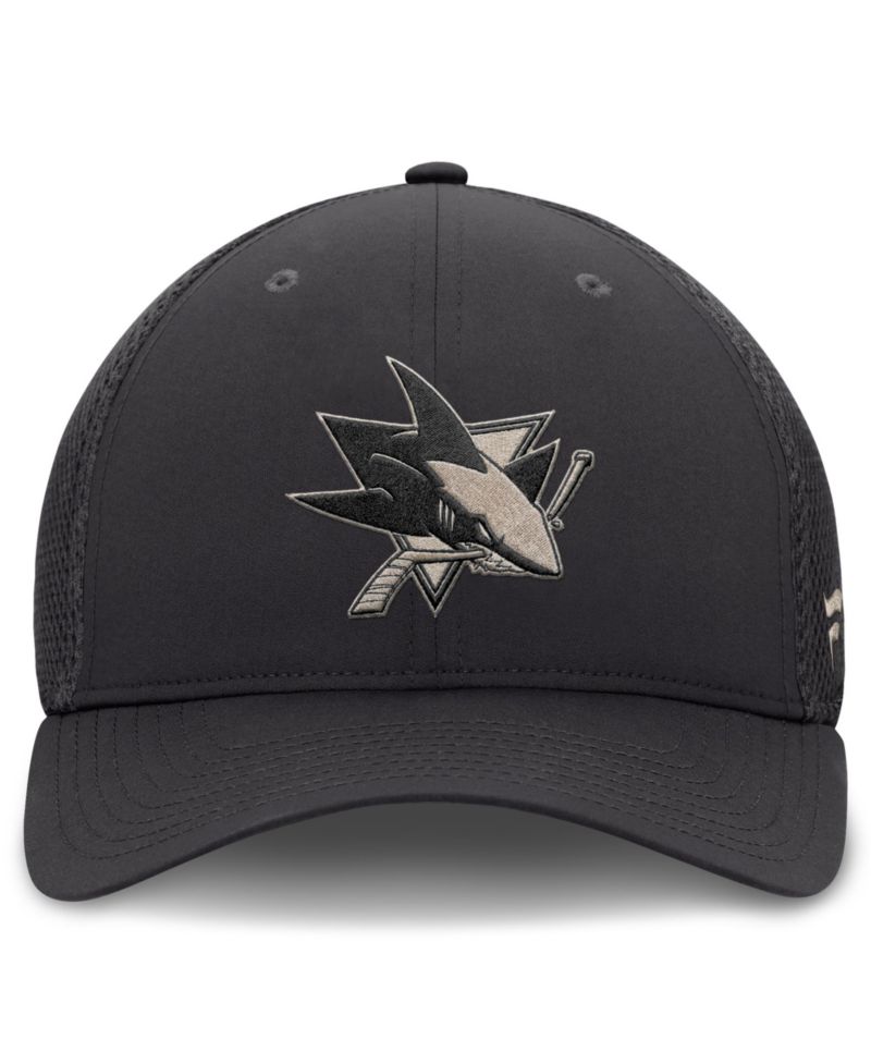 Men's Charcoal San Jose Sharks Road Meshback Stretch Hat