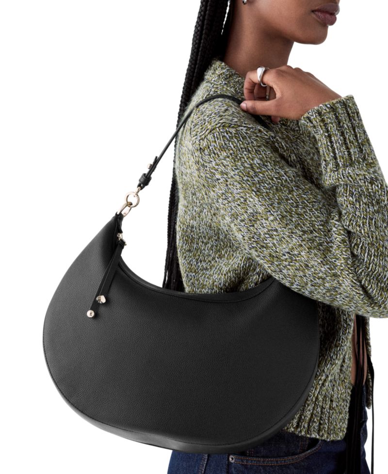 Liv Large Pebbled Leather Hobo Shoulder Bag
