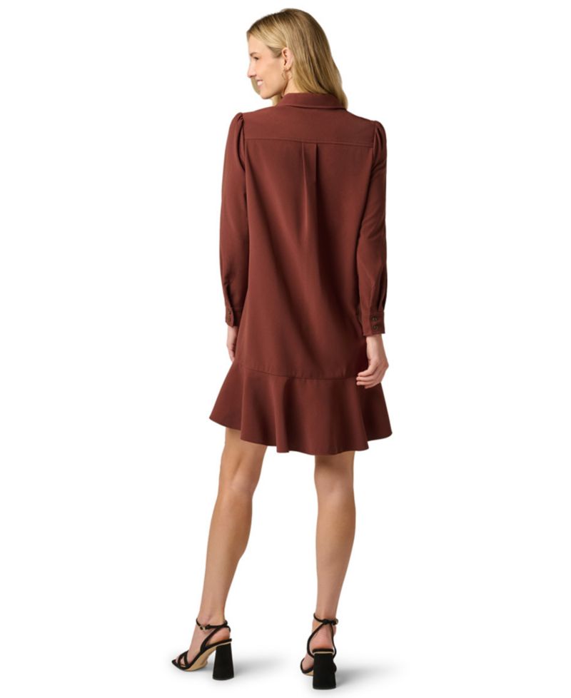 Women's Lace Tiered Shirt Shift Midi Dress