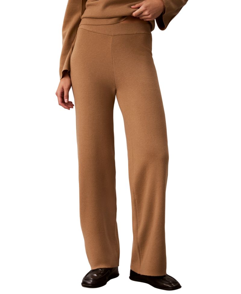 Women's Pull-On High-Rise Wide-Leg Sweater Pants
