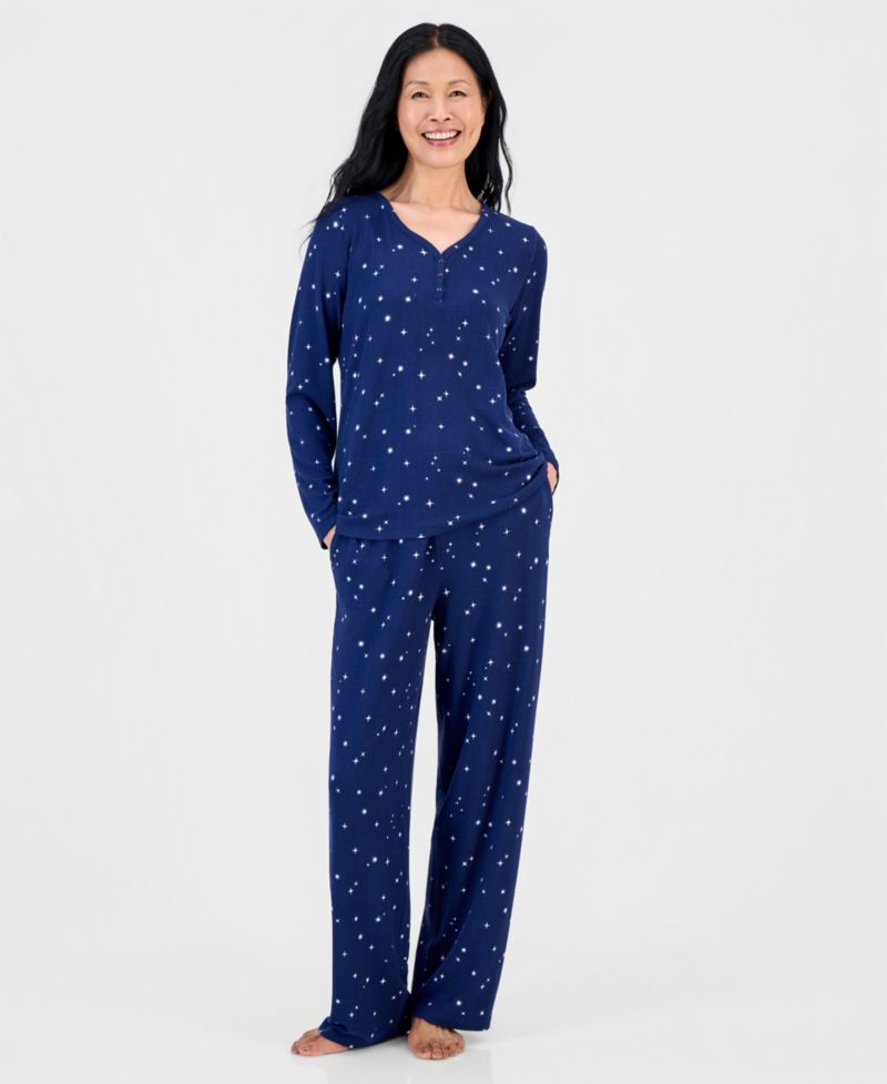 Women's 2-Piece Printed Long-Sleeve Packaged Pajama set