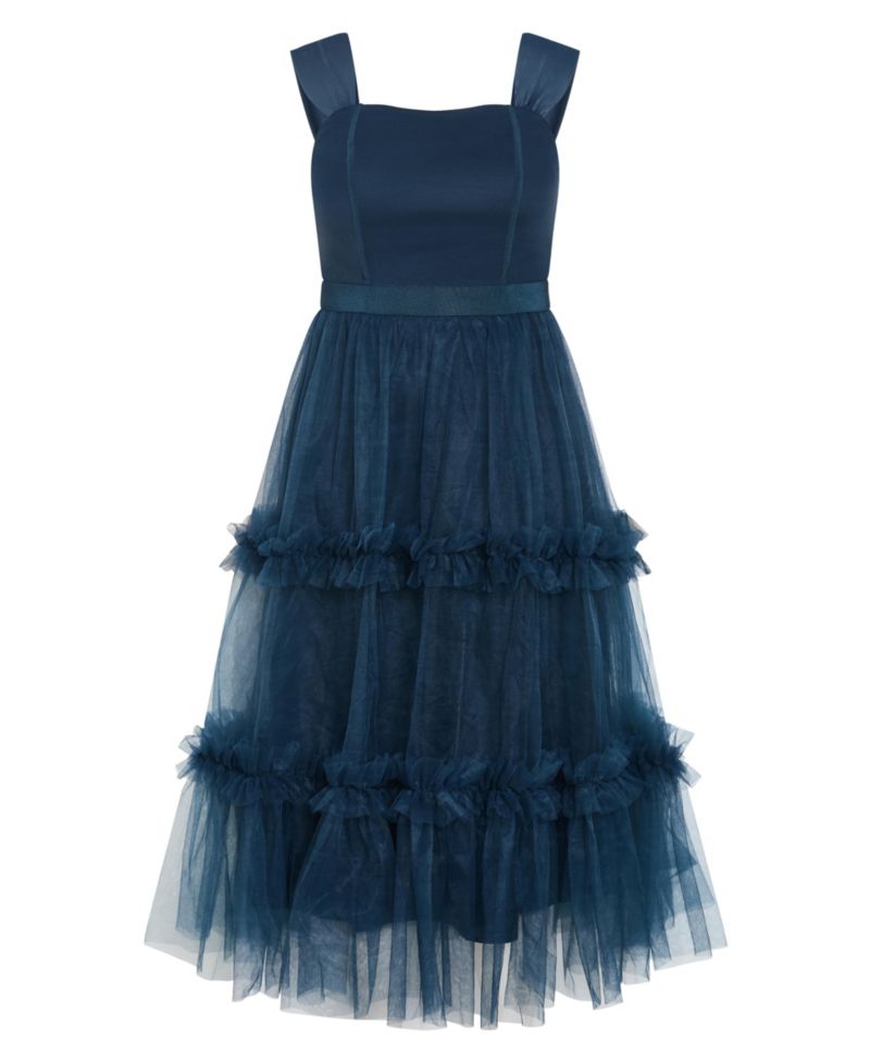 Plus Size Charming Tulle Tiered Dress