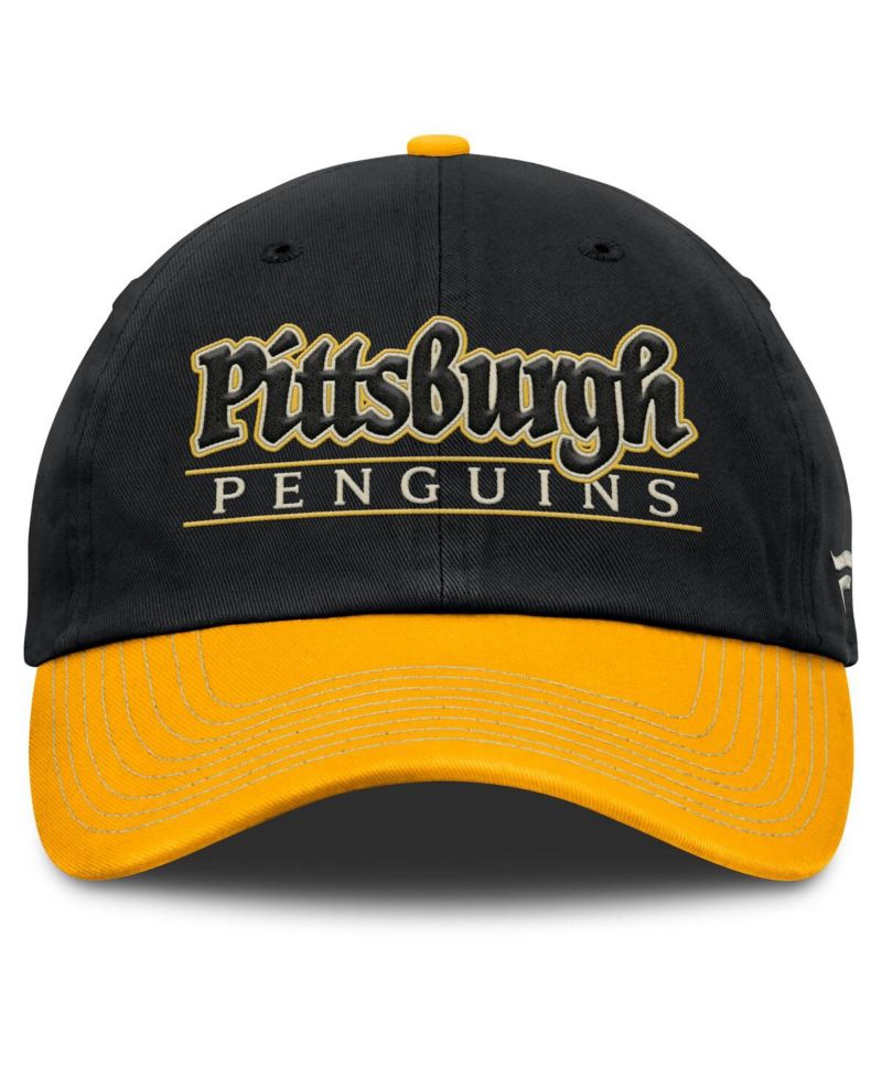 Men's Black/Gold Pittsburgh Penguins Heritage Home Ice Two-Tone Adjustable Hat