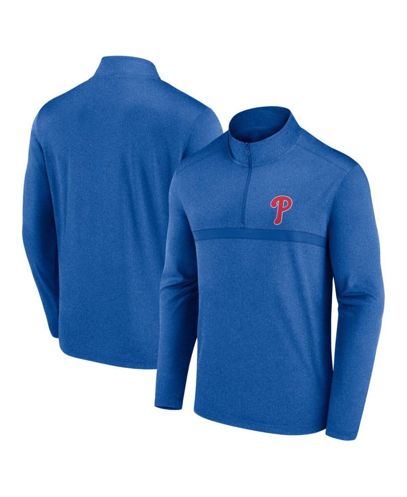 Men's Heather Royal Philadelphia Phillies Head-to-Head Quarter-Zip Pullover Sweatshirt