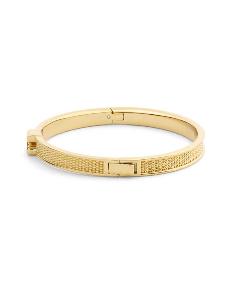 Gold Signature C Textured Bangle Bracelet
