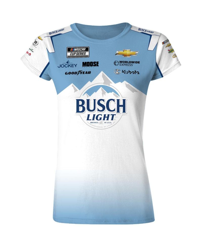 Women's White/Blue Ross Chastain Busch Light Uniform T-Shirt
