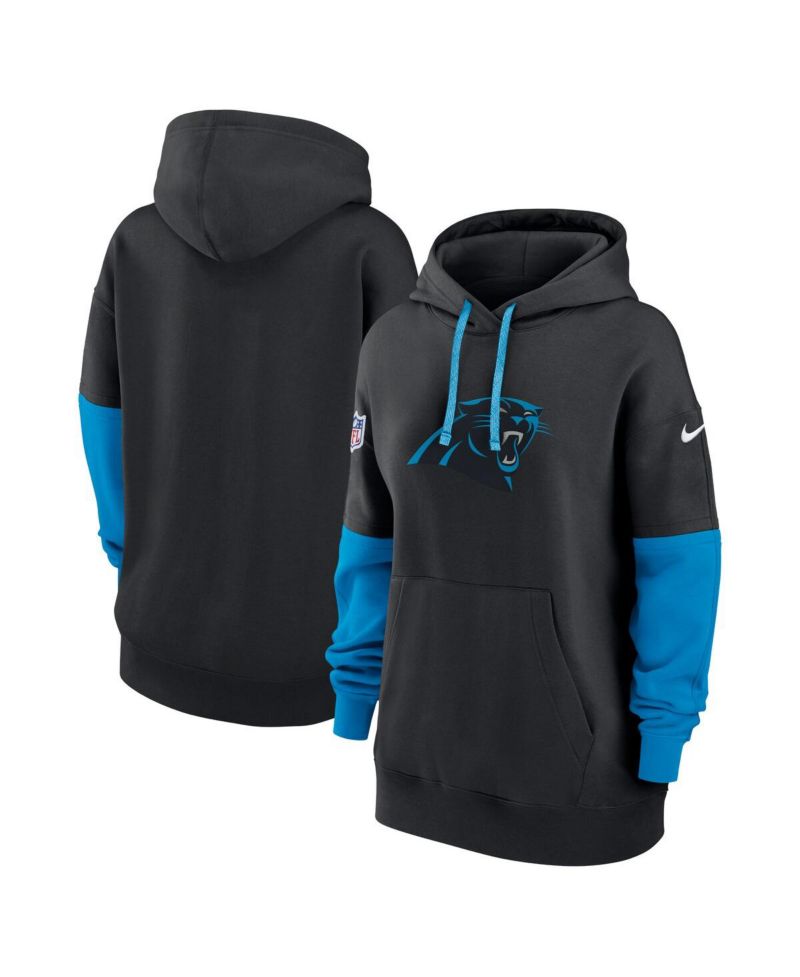 Women's Black Carolina Panthers 2024 Sideline Essential Fleece Pullover Hoodie