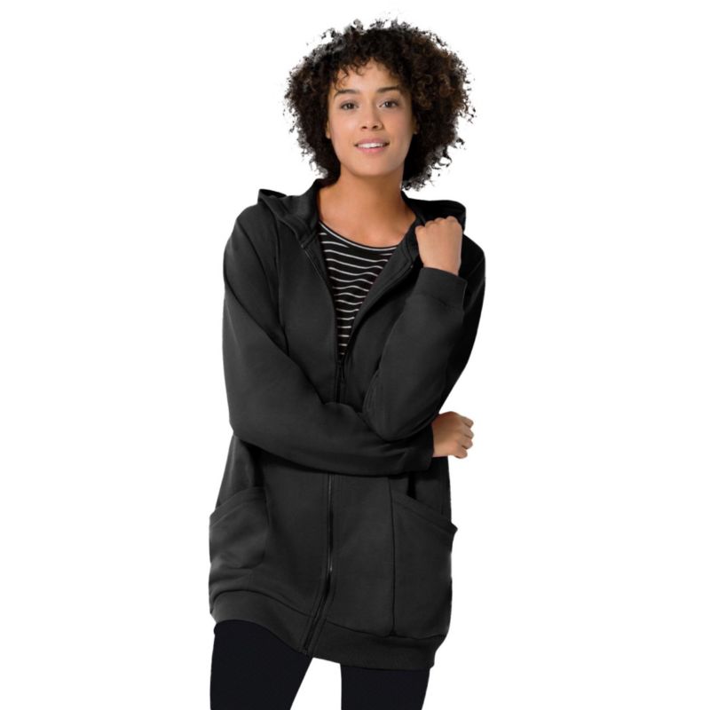 Plus Size Within Zip Front Tunic Hoodie Sweatshirts