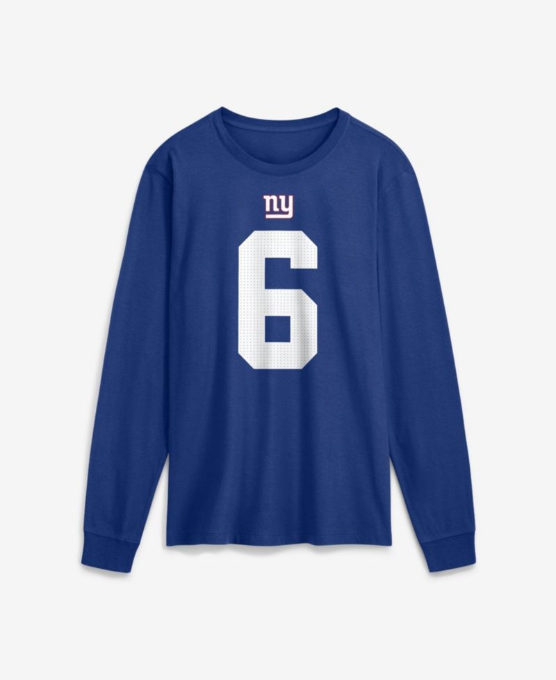 Men's New York Giants Jaxson Dart Name & Number Seamless Long-Sleeve T-Shirt