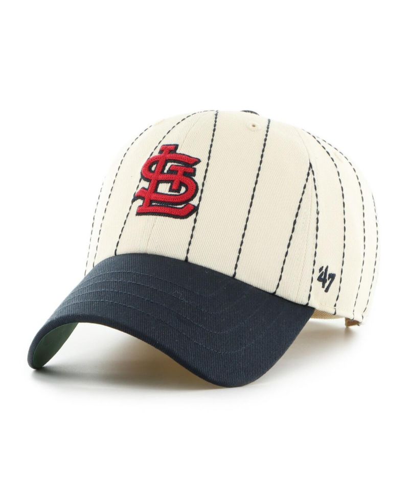 x Rawlings Men's Natural/Navy St. Louis Cardinals Pinstripe Clean Up Adjustable Hat
