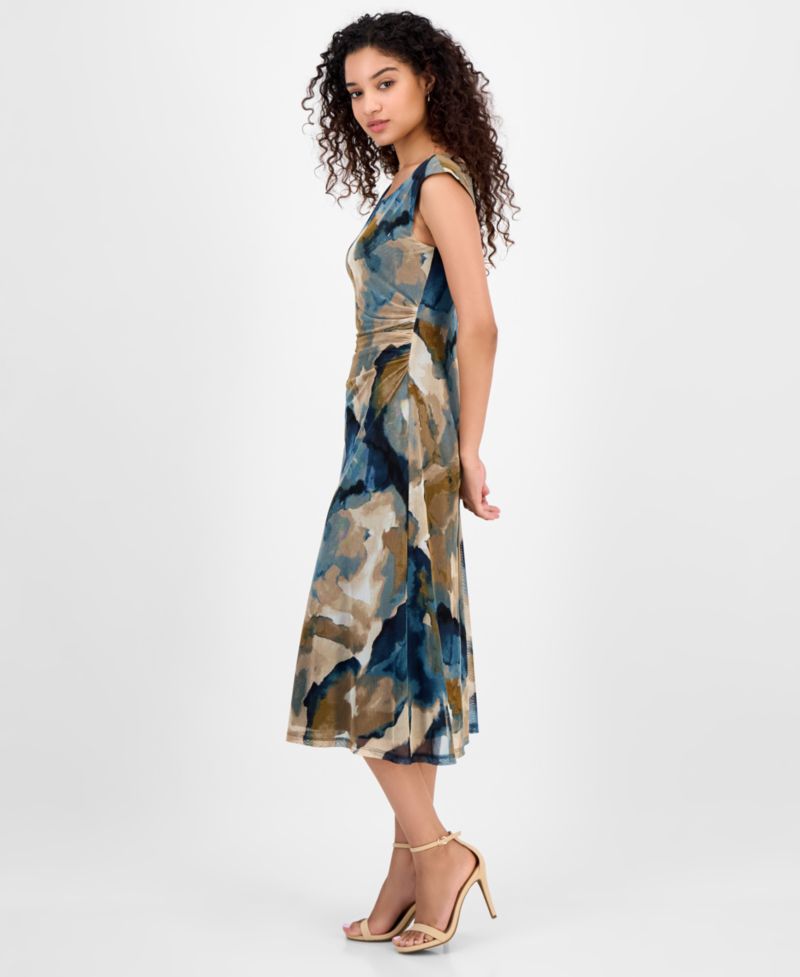 Women's Mesh Cap-Sleeve Dress