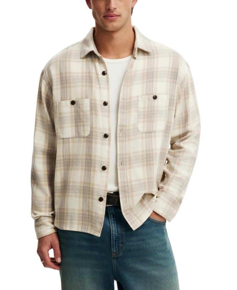 Men's Richmond Long-Sleeve Plaid Classic-Fit Shirt