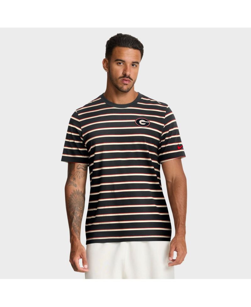 Men's Black Georgia Bulldogs Athletic Prep Legacy Summit Stripe T-Shirt