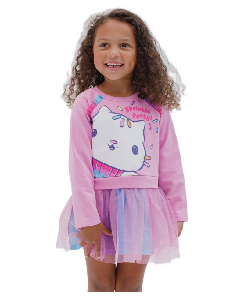 Toddler Girls (2T-5T) Pandy Paws Cakey Cat French Terry Dress