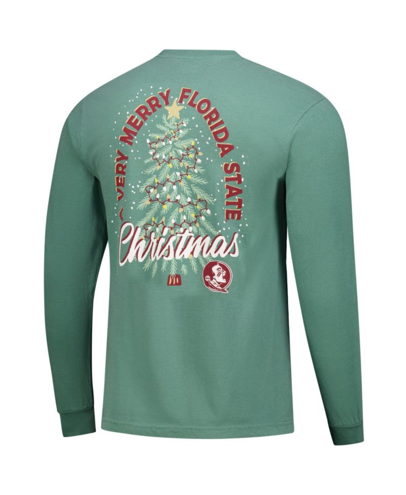 Men's Florida State Seminoles Merry Christmas Tree Holiday Long-Sleeve Relaxed-Fit T-Shirt