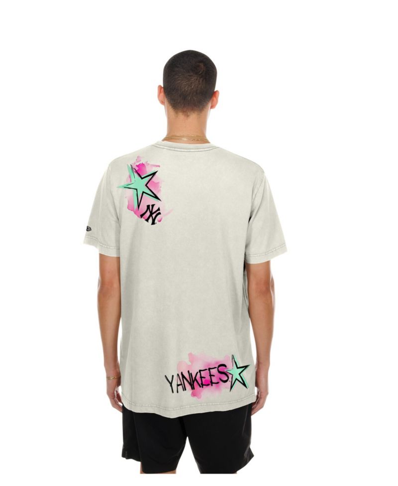 Men's Cream New York Yankees Lifestyle Punk Core T-Shirt