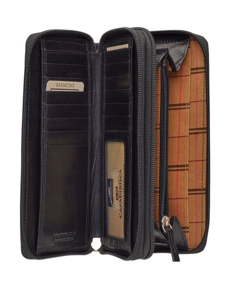 Casablanca Collection RFID Secure Double Zipper Wallet