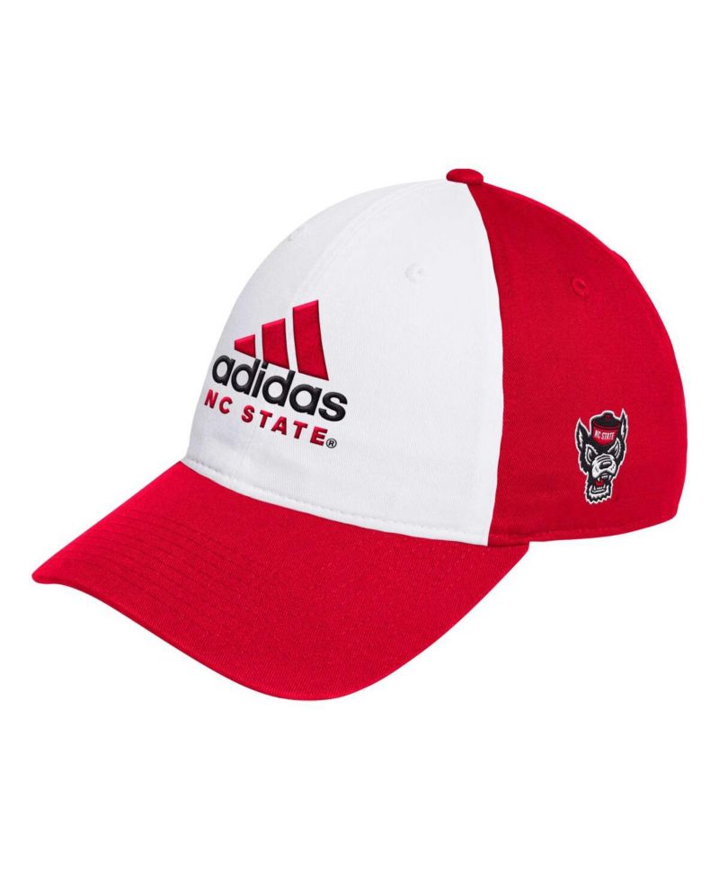 Men's White/Red NC State Wolfpack Slouch Adjustable Hat