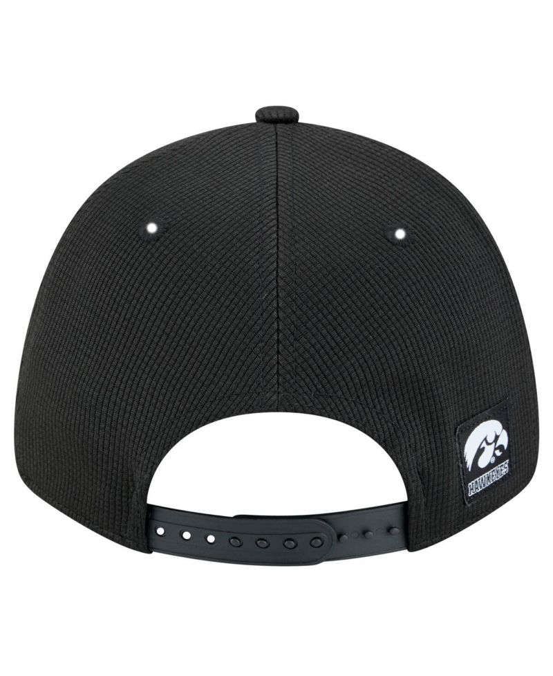 Men's Black Iowa Hawkeyes Pivot 9FORTY Stretch-Snap Adjustable Hat