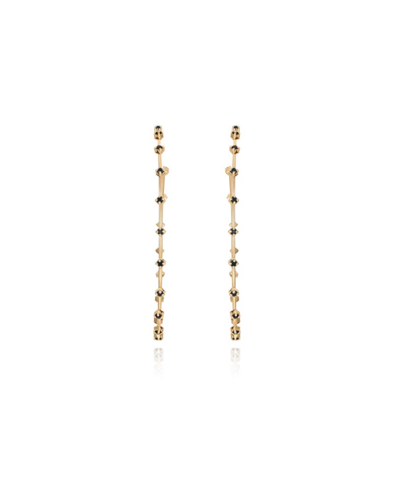 Simple Spark Crystal 18K Gold Plated Hoops