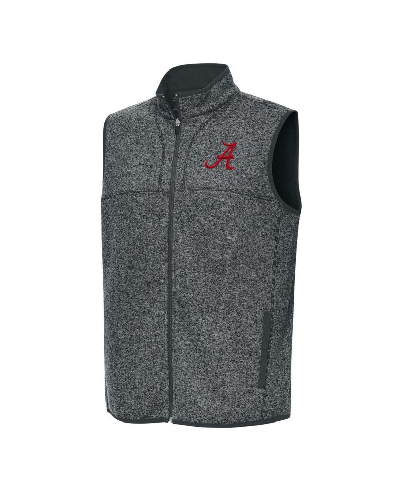 Men's Heather Gray Alabama Crimson Tide Fortune Full-Zip Vest