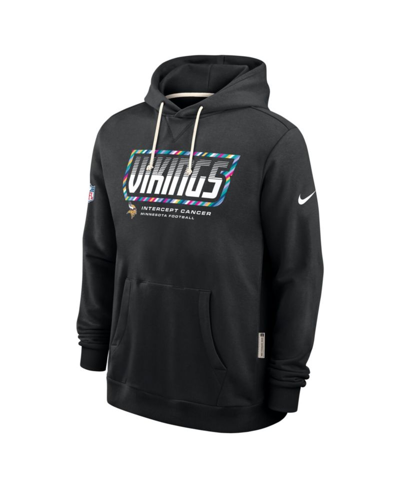 Men's Black Minnesota Vikings 2026 NFL Cruical Catch Sideline Dri-Fit Pullover Hoodie