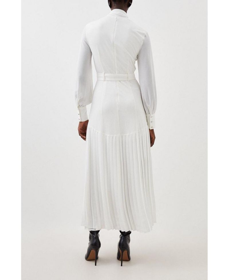 Women's Jersey Ponte Georgette Mix Maxi Dress